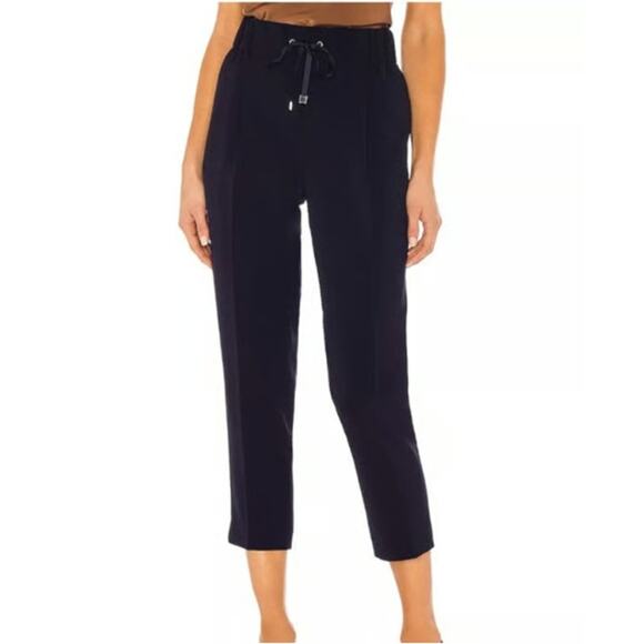 ATM Revolve Navy Blue Pants Cropped Tapered Drawstring Waist Preppy M - Picture 1 of 5